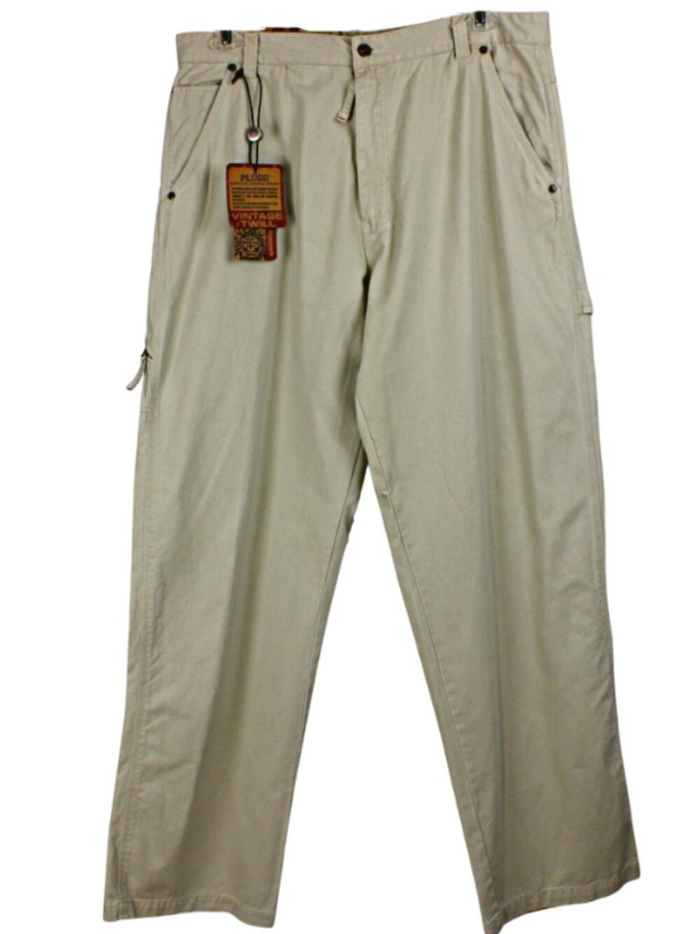 Vtg Deadstock Plugg Men Tan Straight Leg Jeans 36x34 Slash Pocket NWT